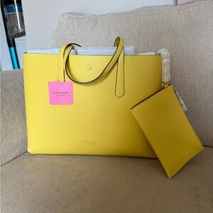 Kate Spade Sunny Yellow Tote with Matching Pouch